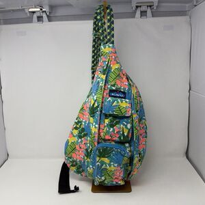 KAVU Rope Sling Backpack Tropical Floral Print Crossbody Travel Bag Colorful